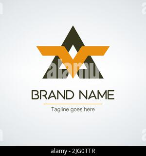 Geometrische AV-Logo-Vorlage mit Anfangsbuchstaben. Firmenbriefe. Vektorgrafik für Rohware isoliert Stock Vektor