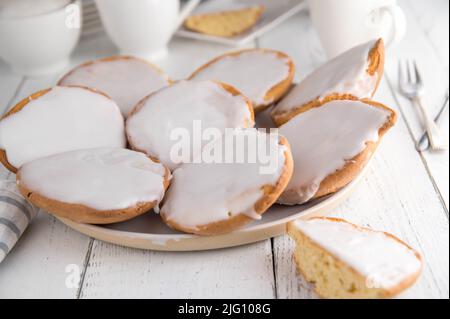 Weiche Kekse mit Glasur. Traditionelles amerikanisches Gebäck Stockfoto