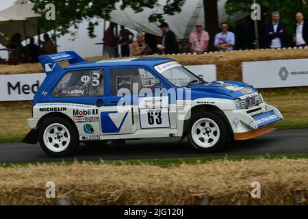 Stuart Larbey, Simon Larbey, MG Metro 6R4, The Forest Rally Stage, Legends of Group B, Goodwood Festival of Speed, The Innovators - Masterminds of Mot Stockfoto