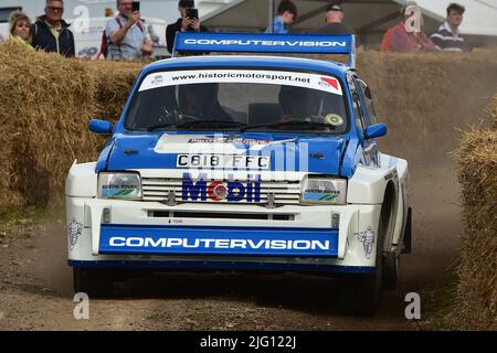 Stuart Larbey, Simon Larbey, MG Metro 6R4, The Forest Rally Stage, Legends of Group B, Goodwood Festival of Speed, The Innovators - Masterminds of Mot Stockfoto