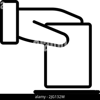 Die Hand, die den Stimmzettel wählt. Bearbeitbarer Vektor. Stock Vektor