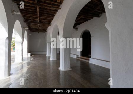 Kirche der Stadt Santa Eulalia del Rio auf der Insel Ibiza Stockfoto