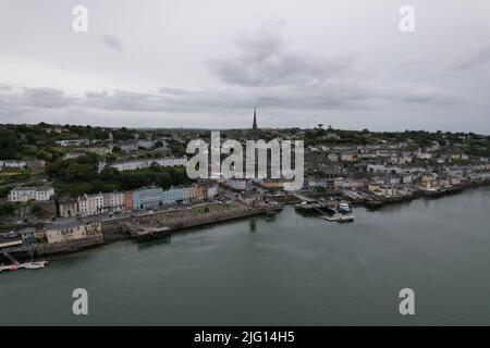 Cobh Stadt und Waterfront Irland Drohne Luftaufnahme Stockfoto