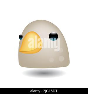 Vektordarstellung des Gesichts einer Taube. Kopf der niedlichen Tier Emoji Vektor Illustration isoliert auf weißem Hintergrund. Stock Vektor