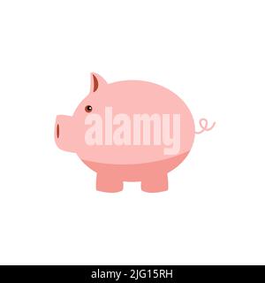 Pig-Vektor-Symbol auf weißem Hintergrund isoliert Stock Vektor