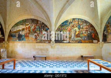 Die königliche Abtei unserer Lieben Frau von Fontevraud oder Fontevrault (auf Französisch: abbaye de Fontevraud) war ein Kloster im Dorf Fontevraud-l'Abbaye, in der Nähe Stockfoto