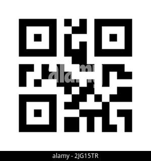 Vektorgrafik für QR-Code-Symbole auf weißem Hintergrund isoliert Stock Vektor