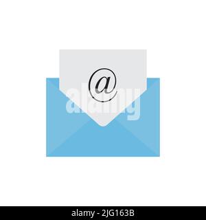 E-Mail-Symbol. Briefumschlagsymbol auf weißem Hintergrund isoliert. Vektorgrafik Stock Vektor