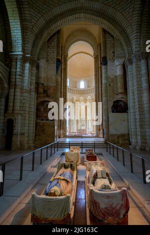 Die königliche Abtei unserer Lieben Frau von Fontevraud oder Fontevrault (auf Französisch: abbaye de Fontevraud) war ein Kloster im Dorf Fontevraud-l'Abbaye, in der Nähe Stockfoto