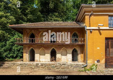 Burg Rájec nad Svitavou, Nebengebäude, Tschechische republik Stockfoto