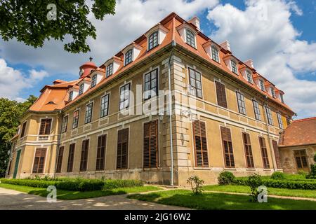 Burg Rájec nad Svitavou, Blick aus dem Garten, Tschechische republik Stockfoto