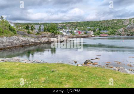 Fernsicht auf das Dorf Brigus auf der Insel Neufundland Stockfoto