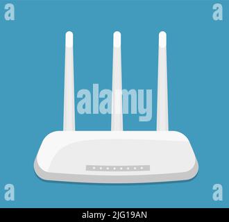 Wireless ethernet Modem Router-Schild, Vektorgrafik. Isoliert auf Weiß. Eps 10 Stock Vektor