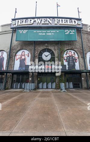 Jeld Wen Field im SW Morrison, Heimstadion der Portland Timbers. Stockfoto