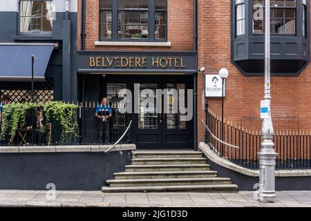 Das Belvedere Hotel in der Nähe des Parnell Square, Dublin, Irland. Ein 3-Sterne-Hotel mit 103 Zimmern im Stadtzentrum. Stockfoto