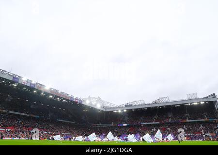 Manchester, Großbritannien. 06.. Juli 2022. Manchester, England, 6. 2022. Juli: Eröffnungsfeier vor dem UEFA Womens Euro 2022 Fußballspiel zwischen England und Österreich im Old Trafford in Manchester, England. (Daniela Porcelli /SPP) Quelle: SPP Sport Press Foto. /Alamy Live News Stockfoto