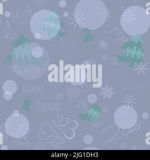 Das Symbol von 2023 ist ein Kaninchen ein nahtloses Muster ohne Hintergrund Stock Vektor