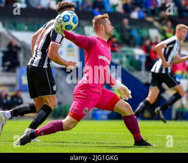 Chris Johns - Linfield vs St Mirren, Samstag, 2.. Juli 2022, Windsor Park, Belfast Stockfoto