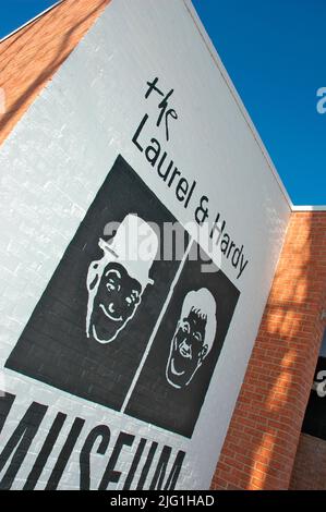 Laurel and Hardy Museum in Harlem GA Georgia, öffentlich und kostenlos Stockfoto