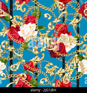 Weißen und roten Rosen Stock Vektor