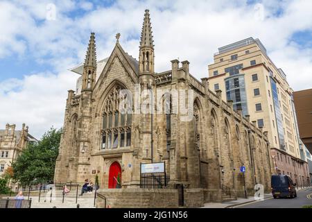 Mill Hill Chapel, City Square, eine Unitarian Church im Stadtzentrum von Leeds, West Yorkshire, Großbritannien. Stockfoto