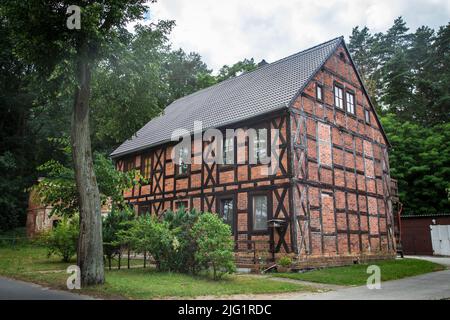 Fachwerkhaus in Bad Muskau, Sachsen Stockfoto