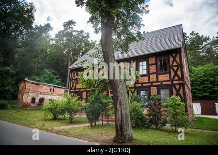 Fachwerkhaus in Bad Muskau, Sachsen Stockfoto