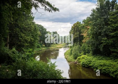 Lusatian Neiße, Bad Muskau, Sachsen, Deutschland Stockfoto