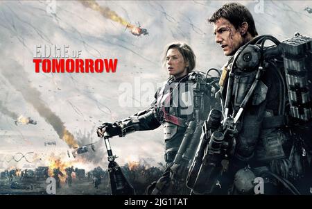 EMILY BLUNT, TOM CRUISE, Plakat, Flanke VON MORGEN, 2014 Stockfoto