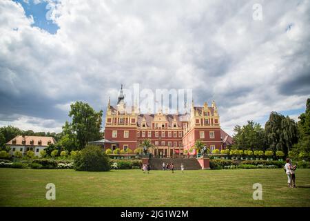 Schloss Bad Muskau, Sachsen, Deutschland Stockfoto