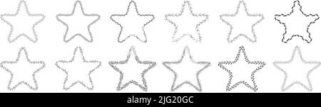 Kollektion von Stern geformten Blatt Kranz Element dekoratives Design für die Feier und Grußkarte Stock Vektor