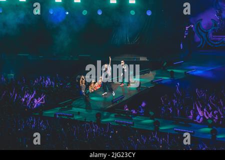 07/07/2022 - der italienische Rapper SALMO spielt live im San Siro Stadion in Mailand, Italien. Stockfoto