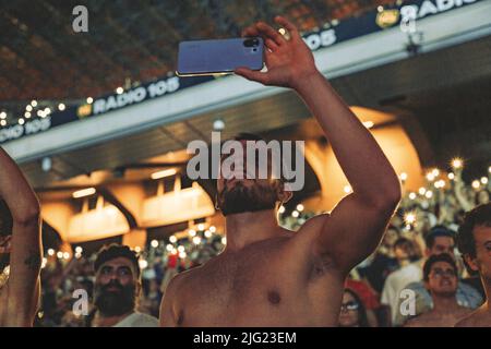 07/07/2022 - der italienische Rapper SALMO spielt live im San Siro Stadion in Mailand, Italien. Stockfoto