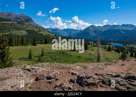 Weminuche Wilderness vom Molas Pass aus gesehen Stockfoto