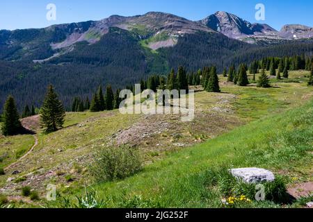 Weminuche Wilderness vom Molas Pass aus gesehen Stockfoto