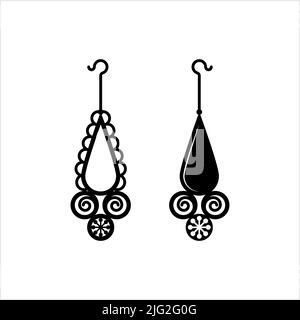 Ohrringe Symbol, Ohrringe Vektor Art Illustration Stock Vektor