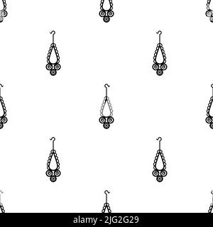 Ohrringe Symbol Nahtloses Muster, Ohrringe Vektor Kunst Illustration Stock Vektor