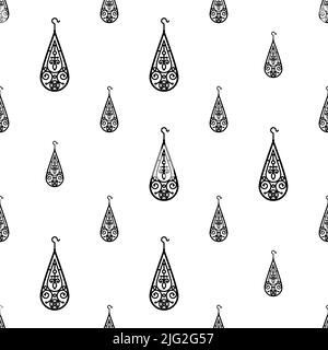 Ohrringe Symbol Nahtloses Muster, Ohrringe Vektor Kunst Illustration Stock Vektor