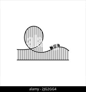 Roller Coaster Icon, Amusement Ride Icon Vektorgrafik Illustration Stock Vektor