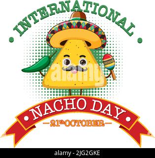 Illustration zum internationalen Nacho Day Poster Design Stock Vektor