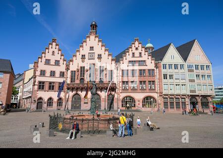 Altes Rathaus Römer, Römerberg, Frankfurt am Main, Hessen, Deutschland Stockfoto