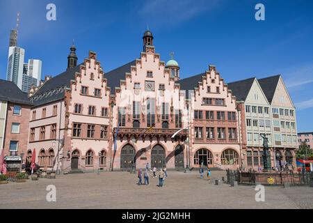 Altes Rathaus Römer, Römerberg, Frankfurt am Main, Hessen, Deutschland Stockfoto