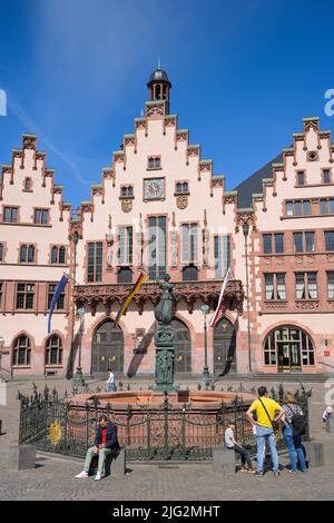 Altes Rathaus Römer, Römerberg, Frankfurt am Main, Hessen, Deutschland Stockfoto