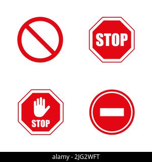 Stop-Zeichen-Vektor auf weißem Hintergrund isoliert Stock Vektor