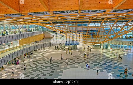 Abflughalle am Flughafen Split Resnik in Kroatien. Stockfoto