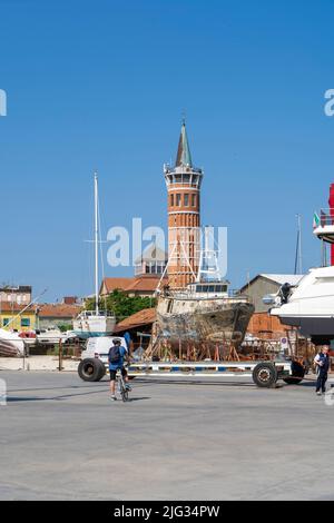 Hafen von Civitanova Marche, Werft, Südpier, Marken, Italien, Europa Stockfoto