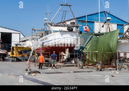 Hafen von Civitanova Marche, Werft, Südpier, Marken, Italien, Europa Stockfoto