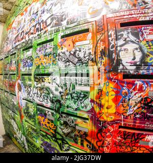 La Croix-Rousse, eine Ballade auf dem Fußweg der Flora Triistan, Lyon, Frankreich Stockfoto