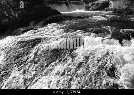 Die Tumwater Falls sind eine Reihe von Kaskaden am Deschutes River in Tumwater, Washington, USA. Stockfoto