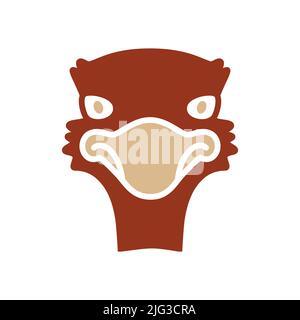 Straußenglyphen-Symbol. Vektor des Tierkopfs. Zeichen Landwirtschaft. Graph-Symbol für Ihr Website-Design, Logo, App, UI. EPS10. Stock Vektor